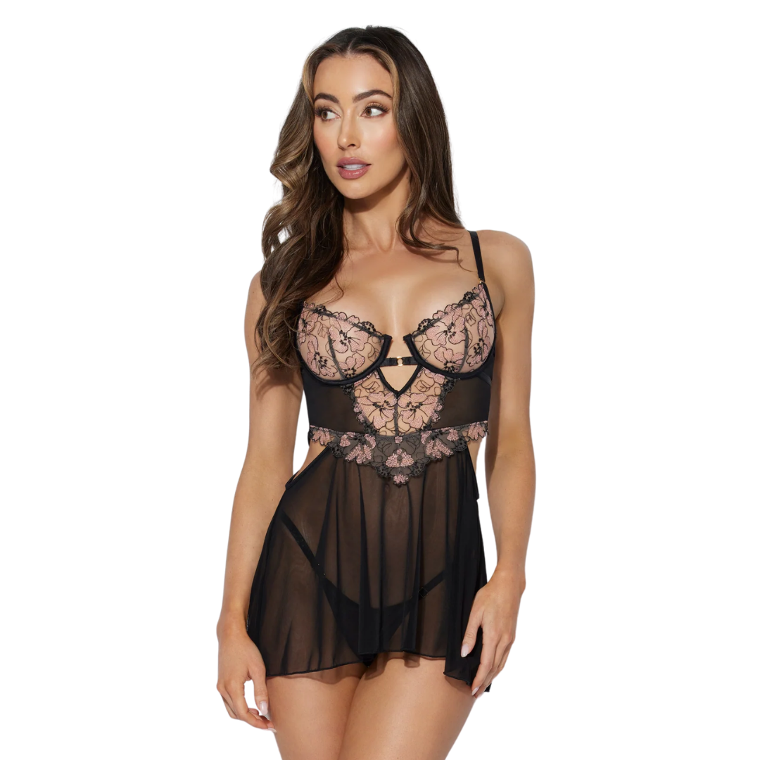 Nova Blacklight Lace Babydoll