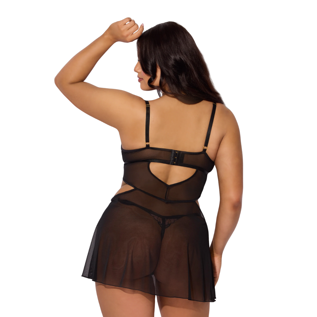 Nova Blacklight Lace Babydoll