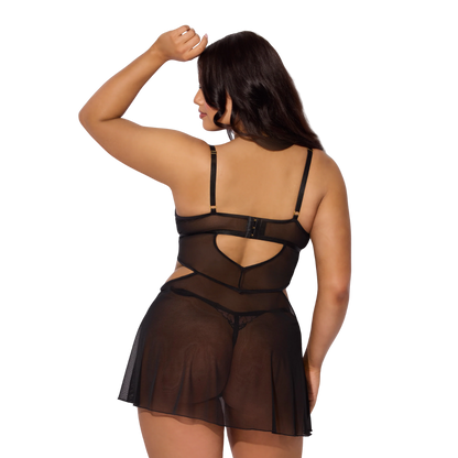 Nova Blacklight Lace Babydoll