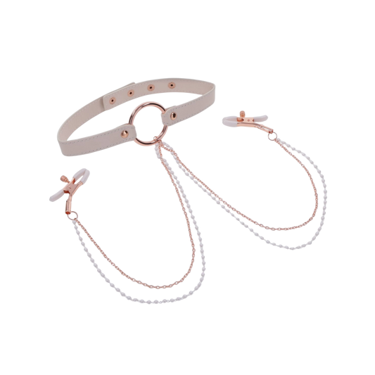 Peaches 'n CreaMe Collar with Nipple Clamps