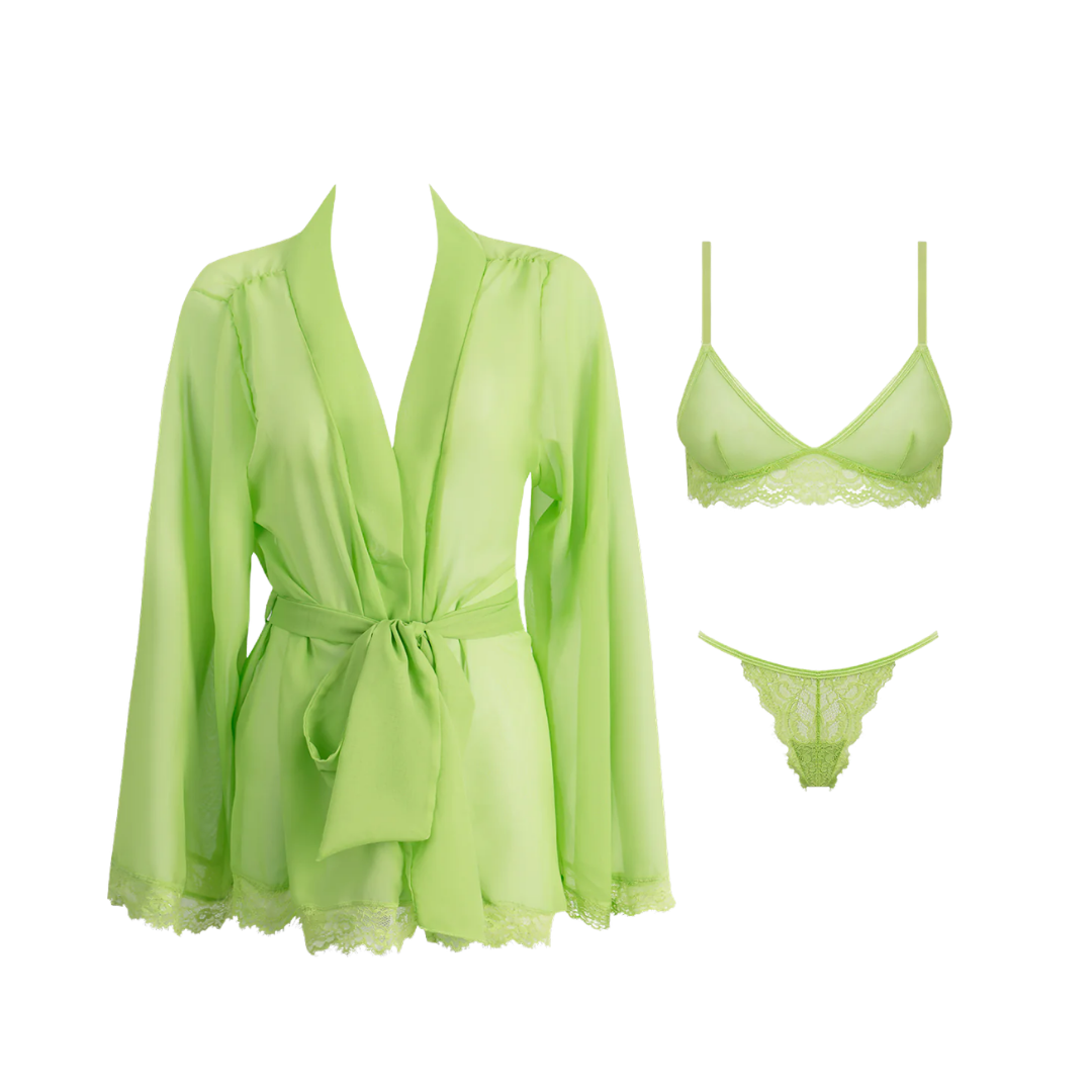 Shavon Lace & Chiffon Robe Set